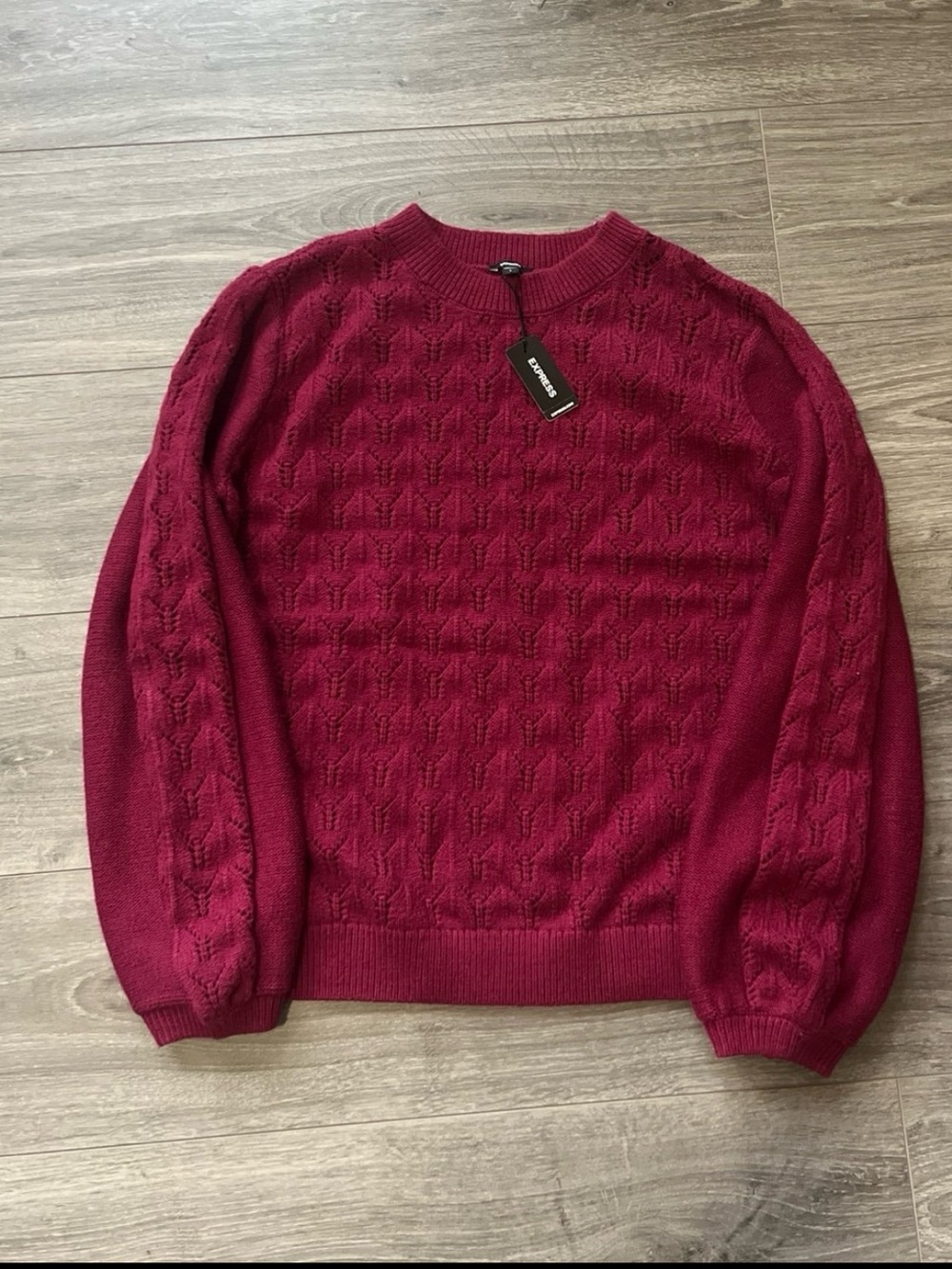 NWT Express Maroon Plum Knit Sweater Size Large
